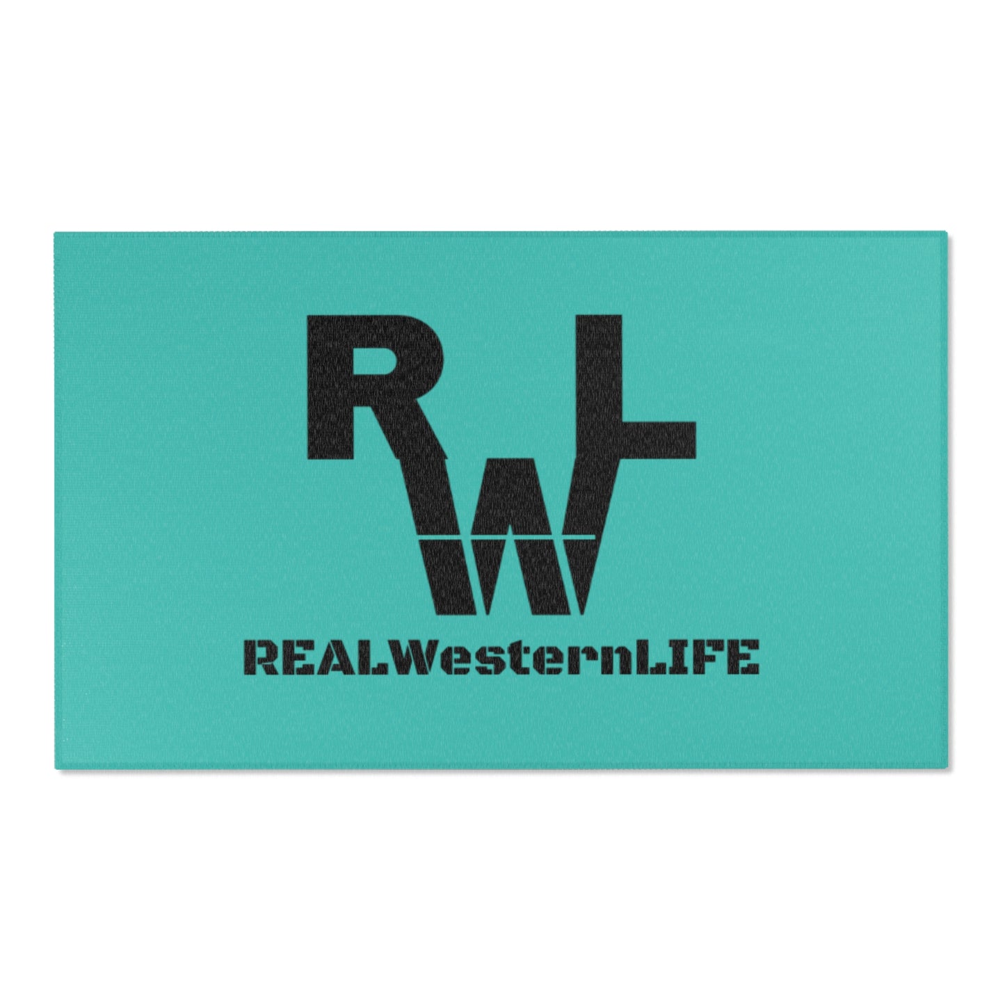 Real Western Life (RWL) Black Brand-  Home Decor Teal Area Rug - Customize