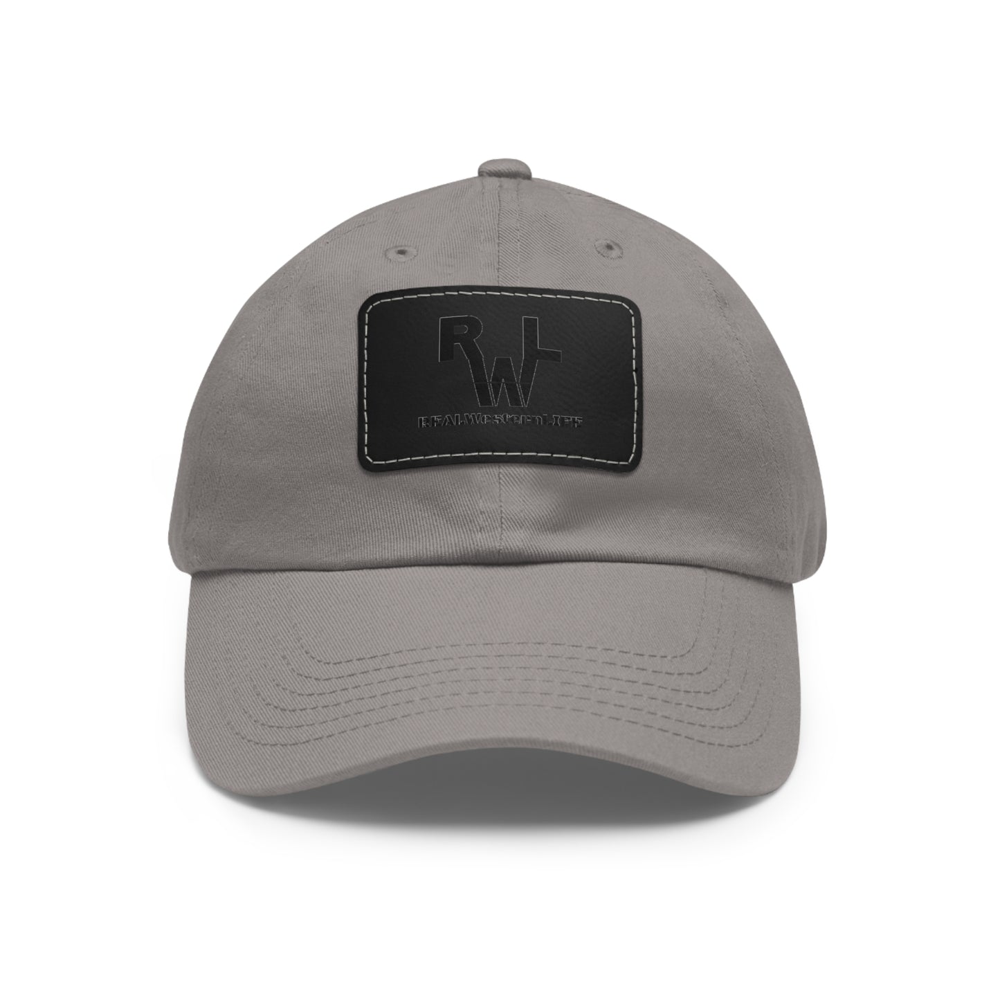 Leather Patch Dad Hat — RW RealWaterLife Logo Adjustable Baseball Cap