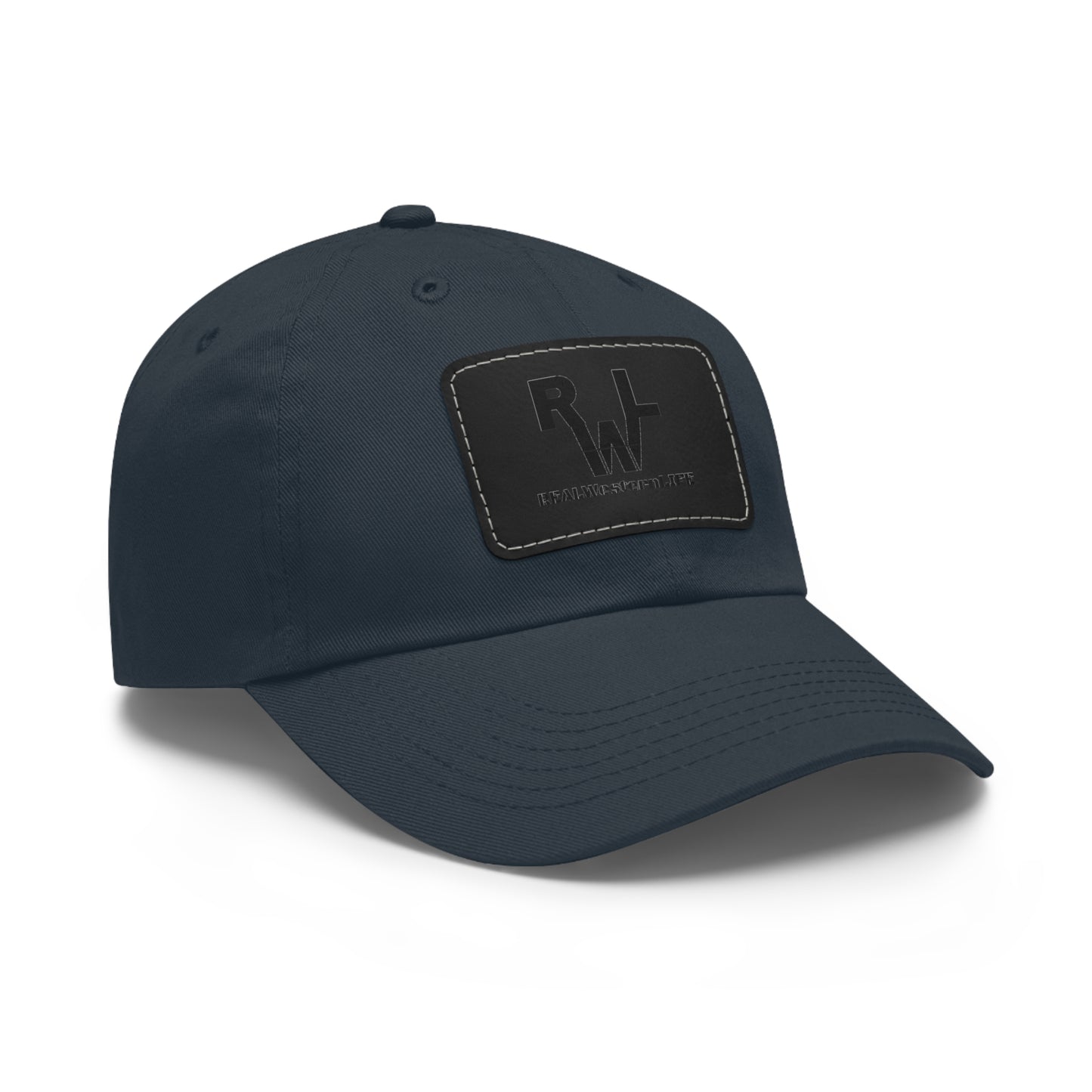 Leather Patch Dad Hat — RW RealWaterLife Logo Adjustable Baseball Cap