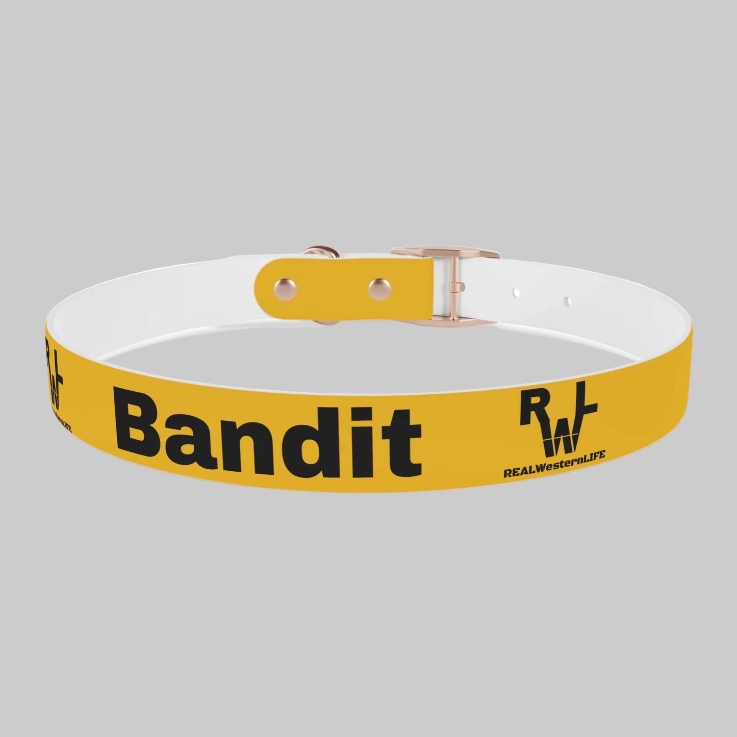 Dog Collar - Yellow - Customizable with your own Ranch/Brand, and Dogs name or leave it with RWL Branding and your dogs name.