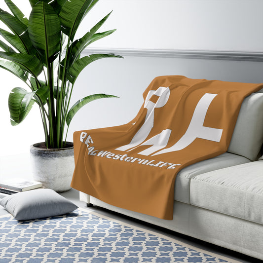 Sherpa Fleece Blanket - Real Western Life (RWL) Customizable with your own Brand/Ranch name or leave it RWL Branding