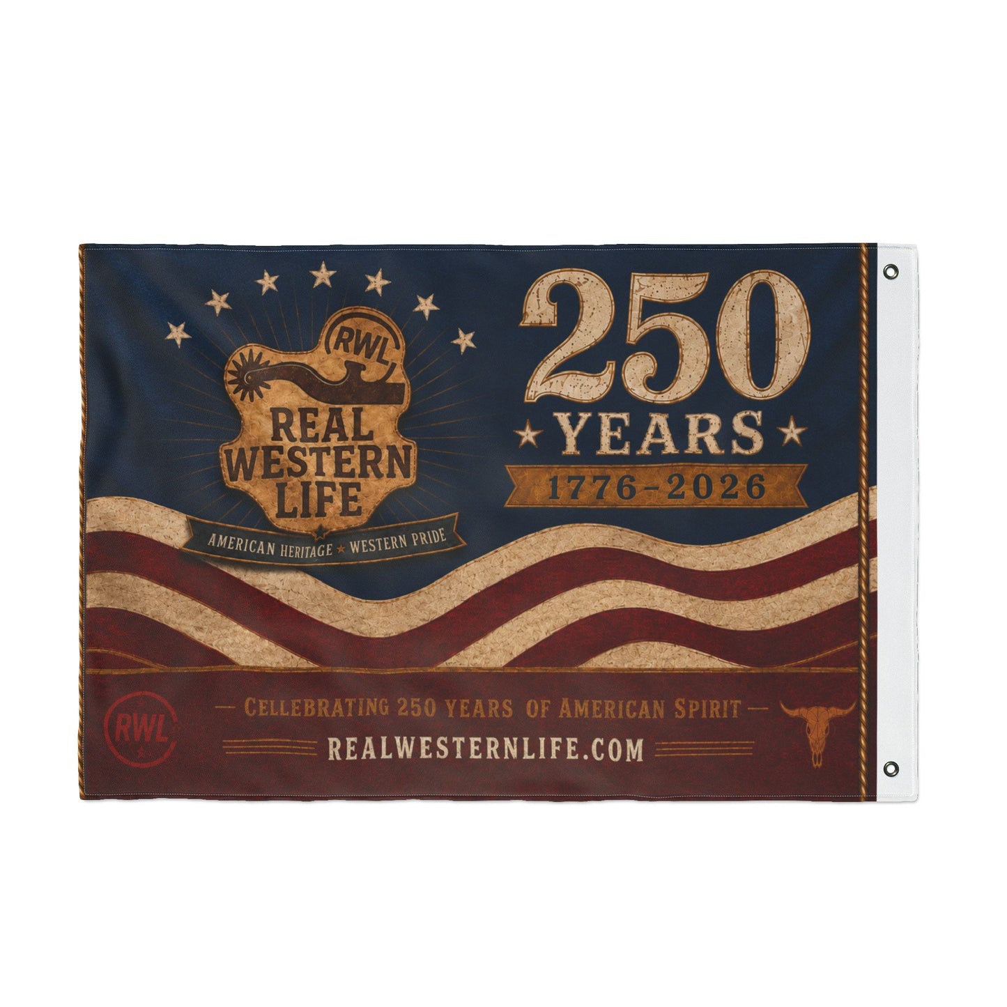 RWL 250 Years Real Western Life Double-Sided Patriotic Flag #2