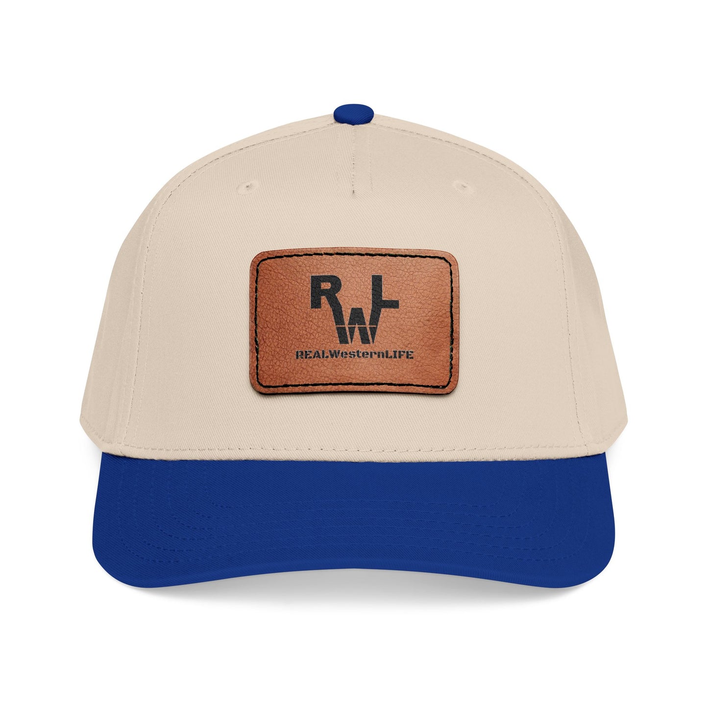 Real Western Life -Leather Patch Baseball Cap — Retro Rugged Logo Hat