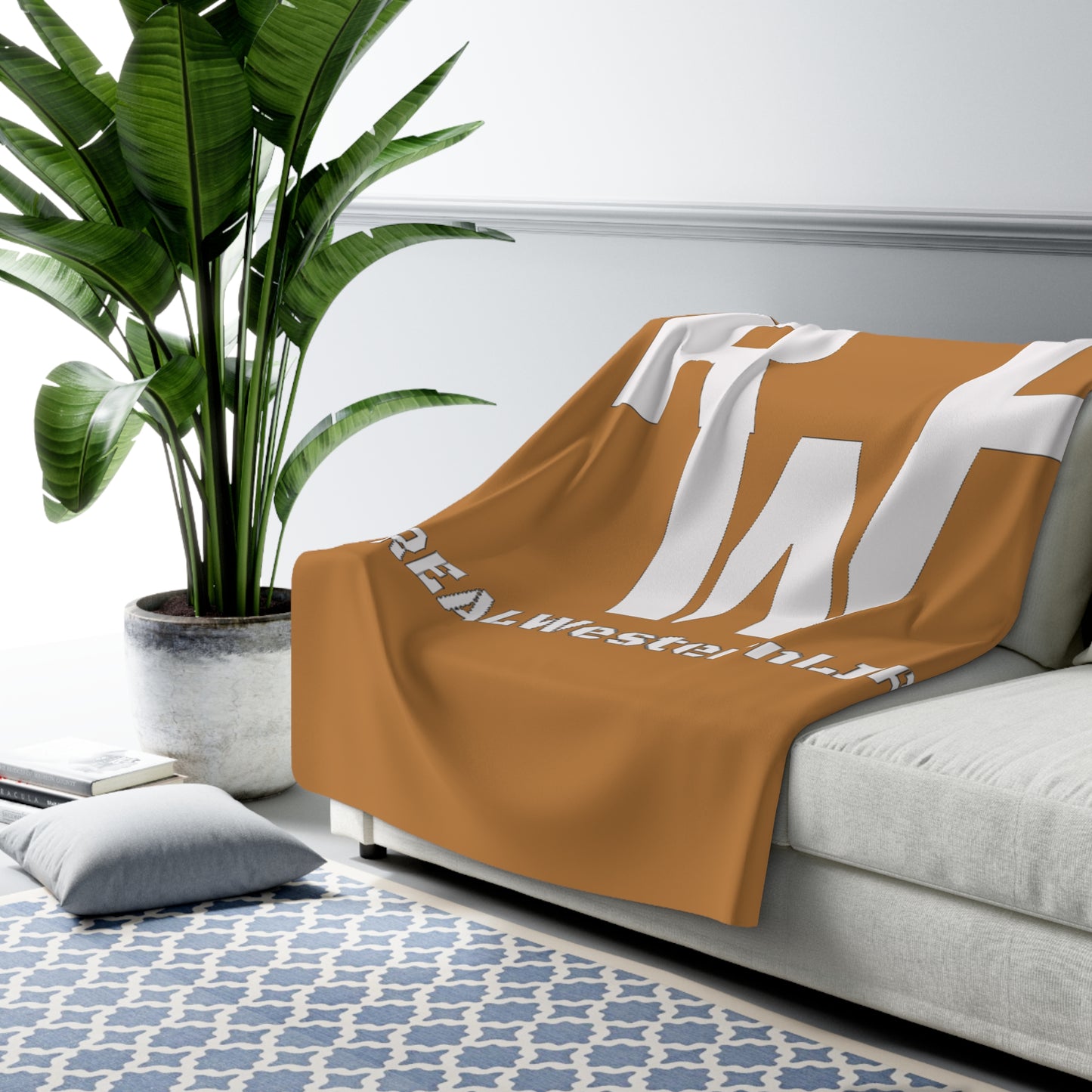 Sherpa Fleece Blanket - Real Western Life (RWL) Customizable with your own Brand/Ranch name or leave it RWL Branding