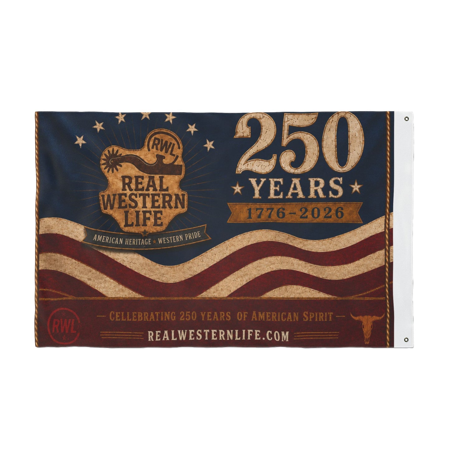RWL 250 Years Real Western Life Double-Sided Patriotic Flag #2