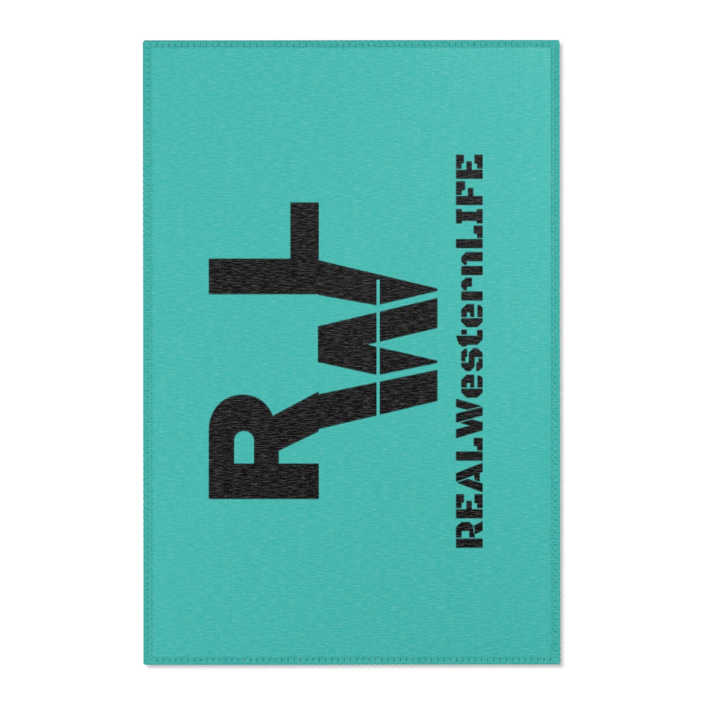 Real Western Life (RWL) Black Brand-  Home Decor Teal Area Rug - Customize
