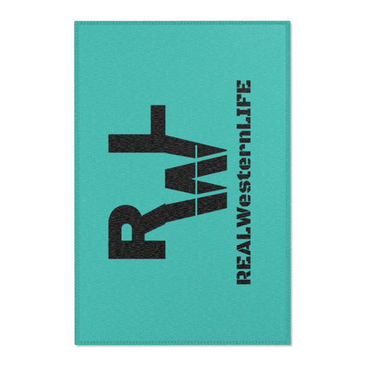 Real Western Life (RWL) Black Brand-  Home Decor Teal Area Rug - Customize