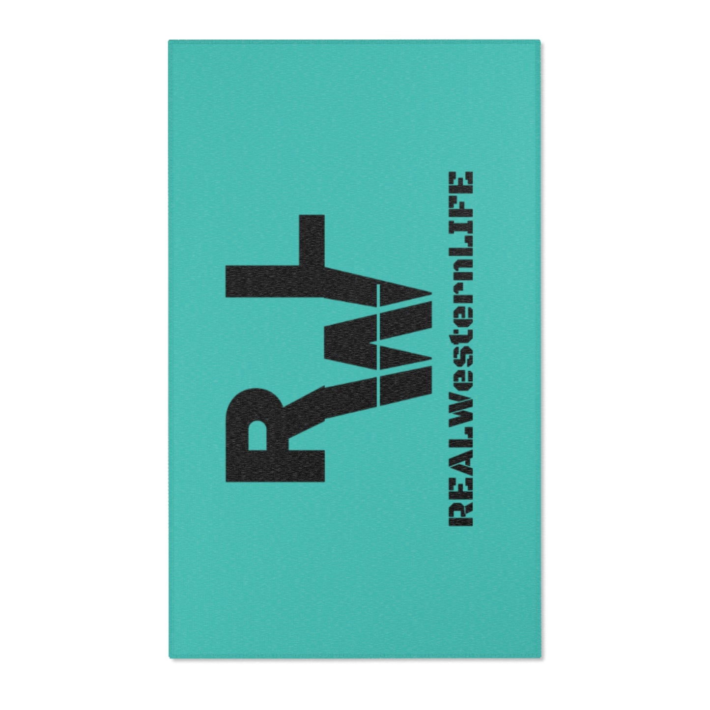 Real Western Life (RWL) Black Brand-  Home Decor Teal Area Rug - Customize