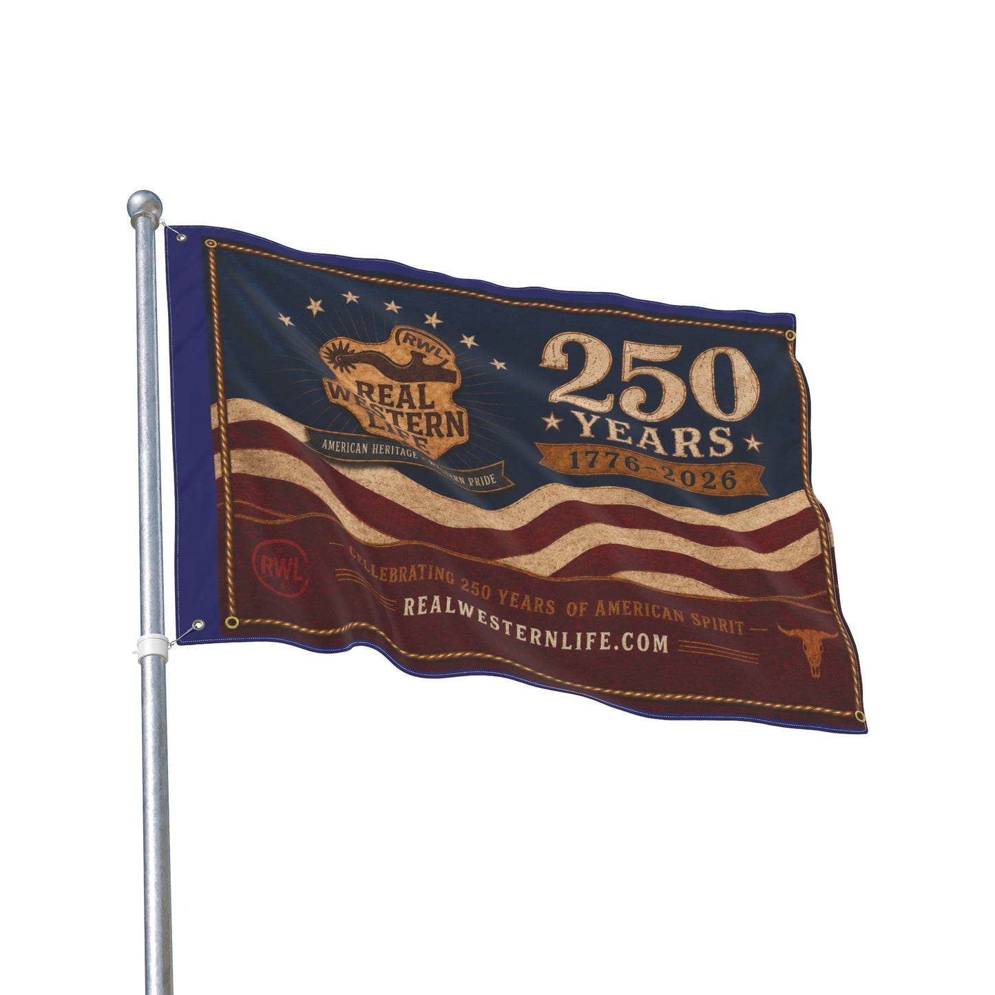 RWL 250 Years Real Western Life Double-Sided Patriotic Flag #2