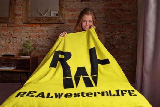Real Western Life - Customized  Cozy Crushed Velvet Blanket w/Your Brand and Ranch Name