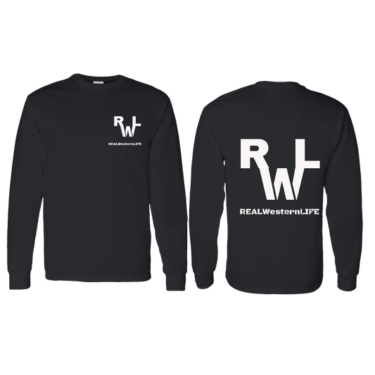 Real Western Life -Customized  Unisex Long Sleeve Western Tee,  Replace our brand with yours!