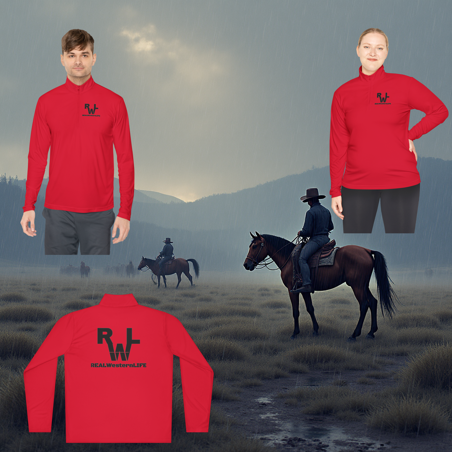RWL Quarter-Zip Pullover -  Customize- Black Brand