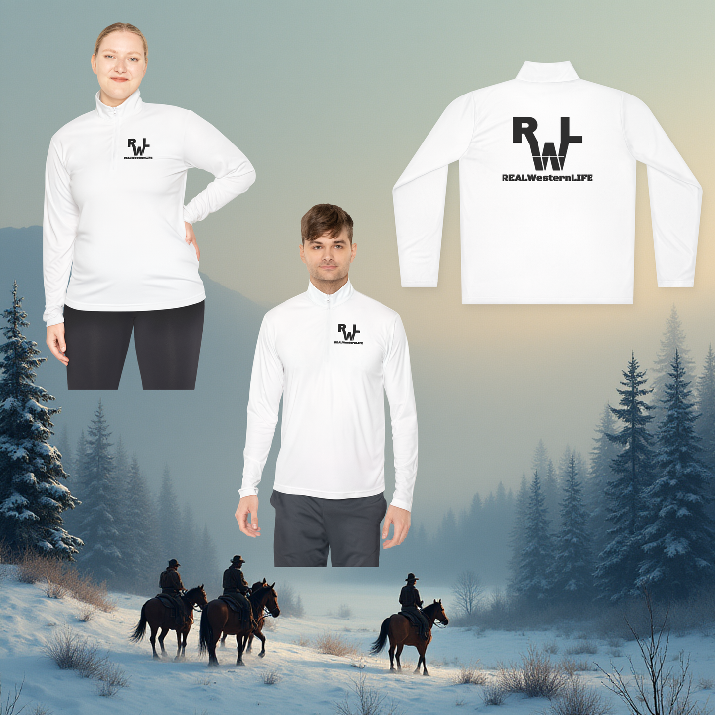 RWL Quarter-Zip Pullover -  Customize- Black Brand