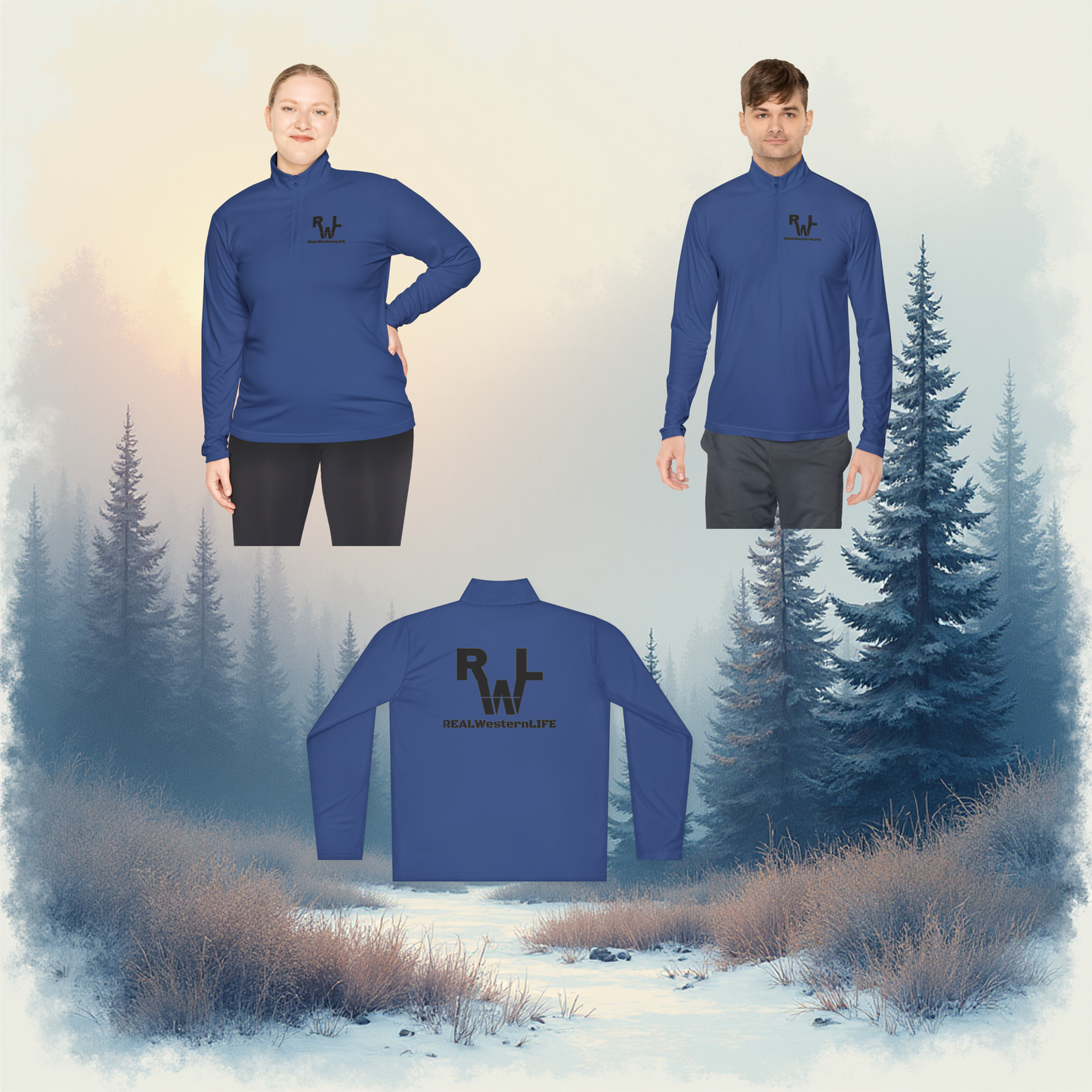 RWL Quarter-Zip Pullover -  Customize- Black Brand