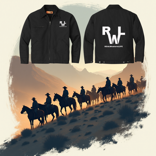 Duck Canvas Work Jacket -Customize with your own Brand/Ranch name or wear Real Western Life (RWL) Branding - White Brand