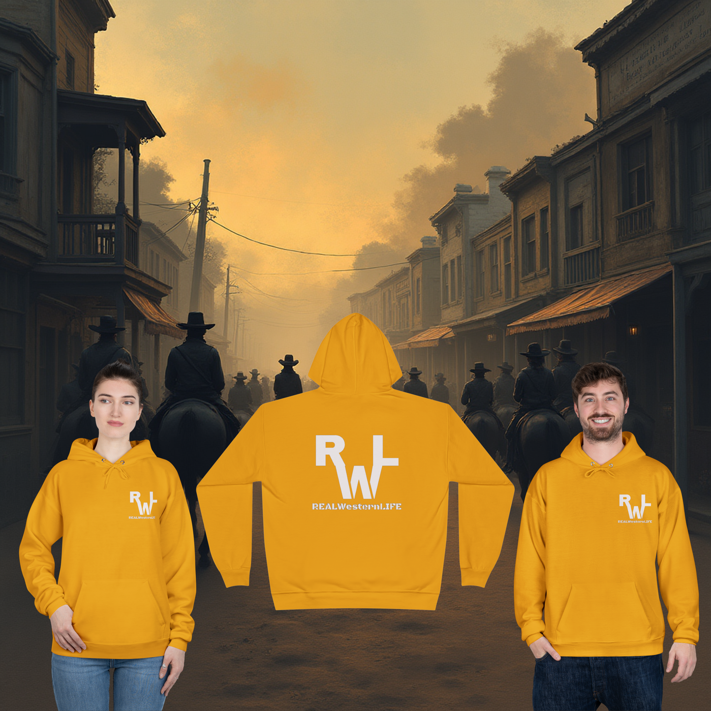 Hooded Sweatshirt - Size XL - 3XL - Customizable with your own Brand/Ranch name or leave it with Real Western Life (RWL) Branding - White  Brand