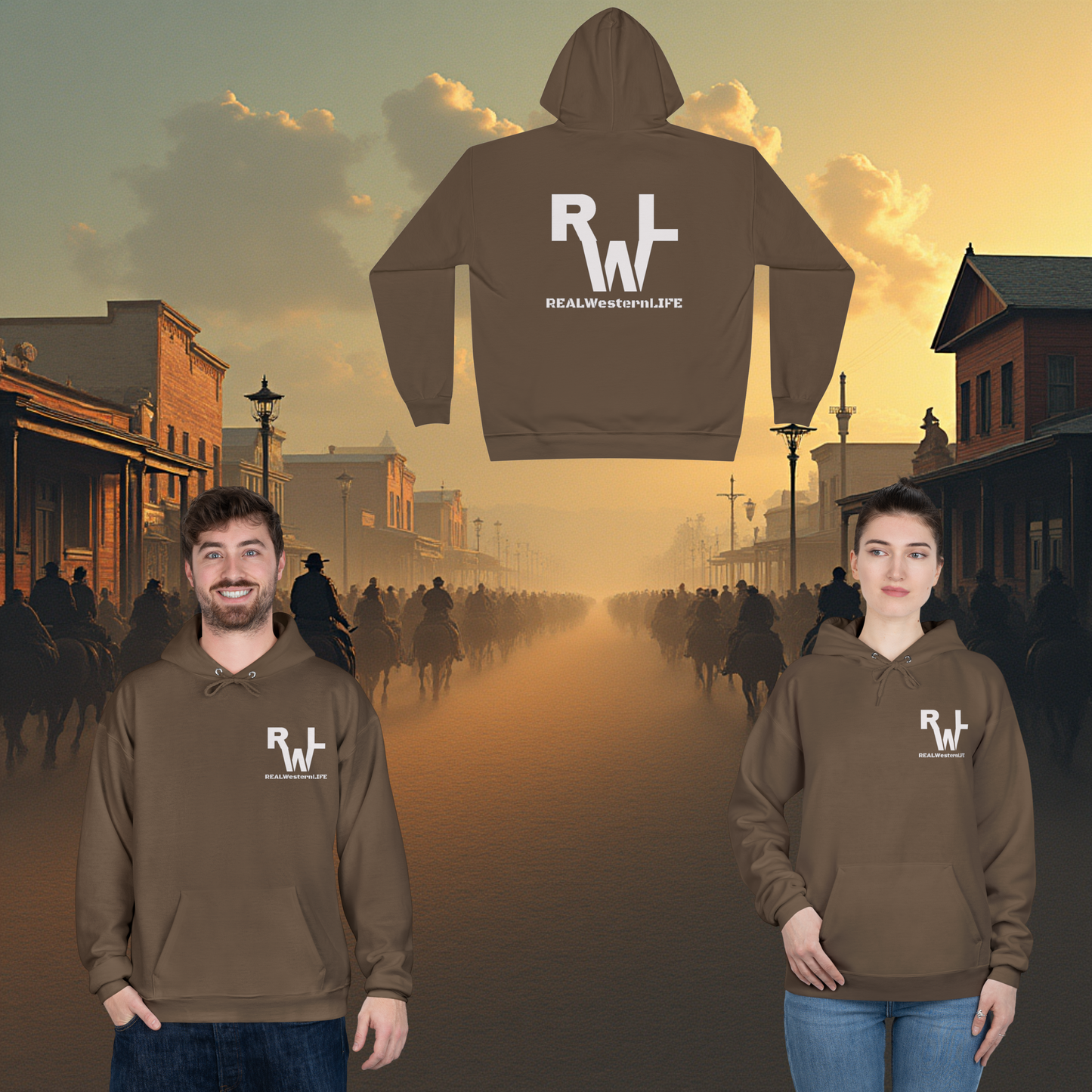 Hooded Sweatshirt - Size XL - 3XL - Customizable with your own Brand/Ranch name or leave it with Real Western Life (RWL) Branding - White  Brand