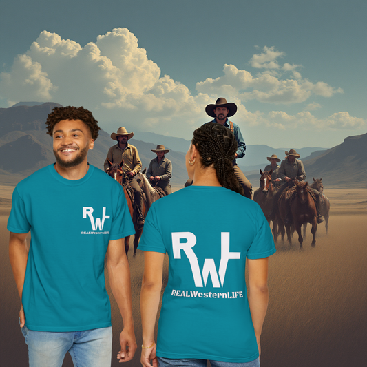 TShirt, Customizable with your own Brand/Ranch name or wear with Real Western Life (RWL) Branding - White Brand - Sizes S - L