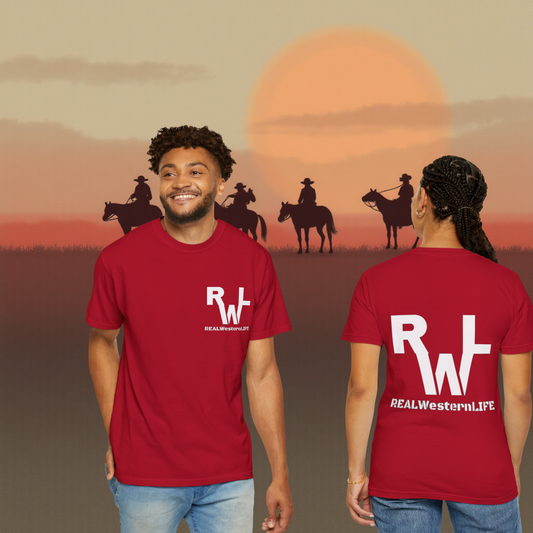 T-Shirt, Customizable with your own Brand/Ranch name or wear with Real Western Life (RWL) Branding - White Brand - Sizes XL- 4XL -
