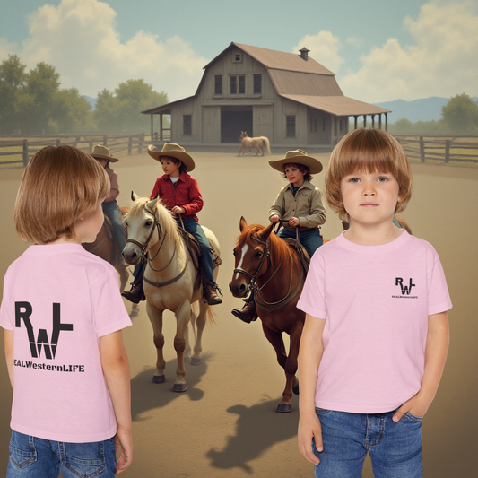 Kids T-Shirt, Customize with your own Brand/Ranch or leave the Real Western Life  (RWL) Branding - Size 2T - 6T
