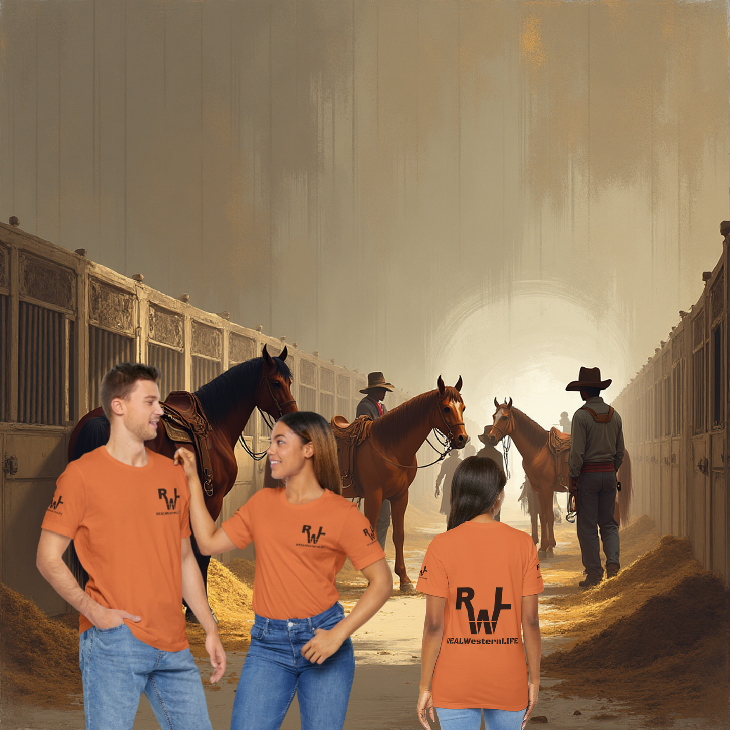 Logo Tee — Customize with your own Brand/Ranch name or wear the Real Western Life Branding - Black Brand