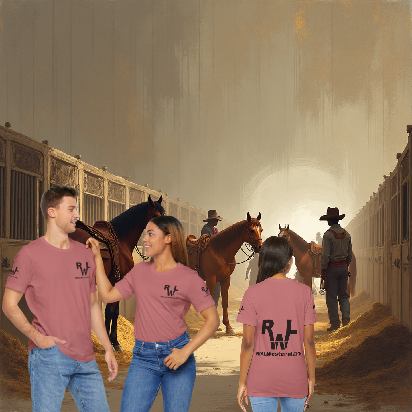 Logo Tee — Customize with your own Brand/Ranch name or wear the Real Western Life Branding - Black Brand