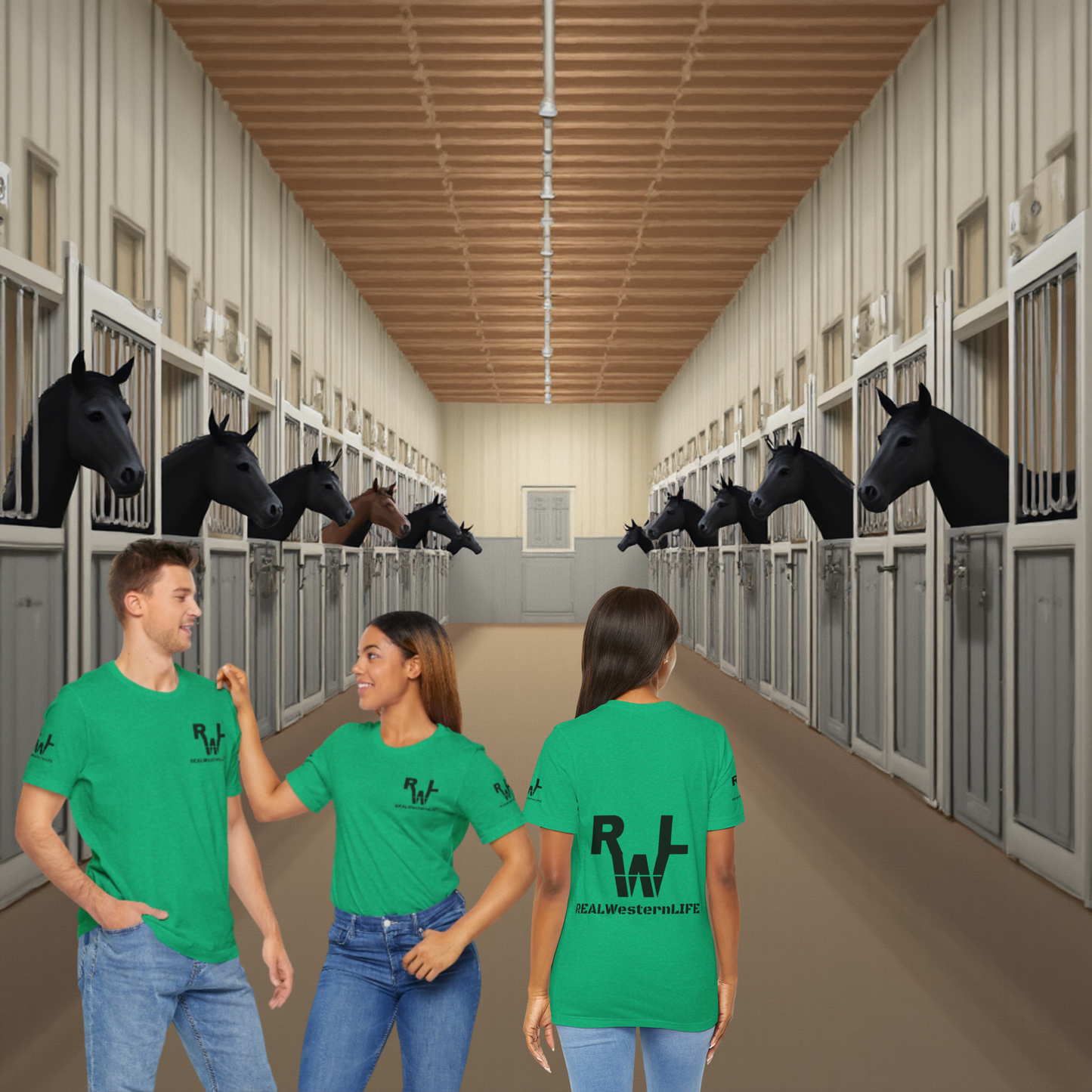 Logo Tee — Customize with your own Brand/Ranch name or wear the Real Western Life Branding - Black Brand