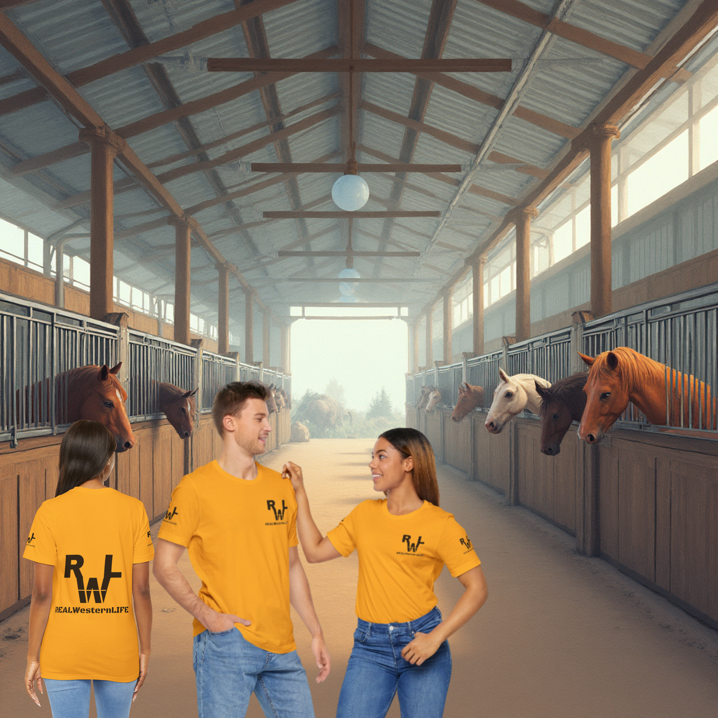 Logo Tee — Customize with your own Brand/Ranch name or wear the Real Western Life Branding - Black Brand