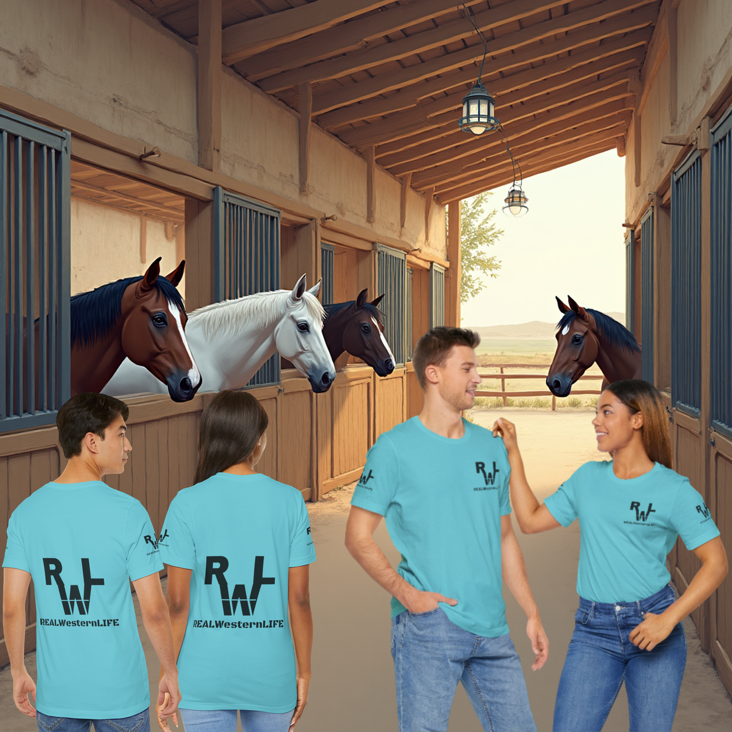 Logo Tee — Customize with your own Brand/Ranch name or wear the Real Western Life Branding - Black Brand