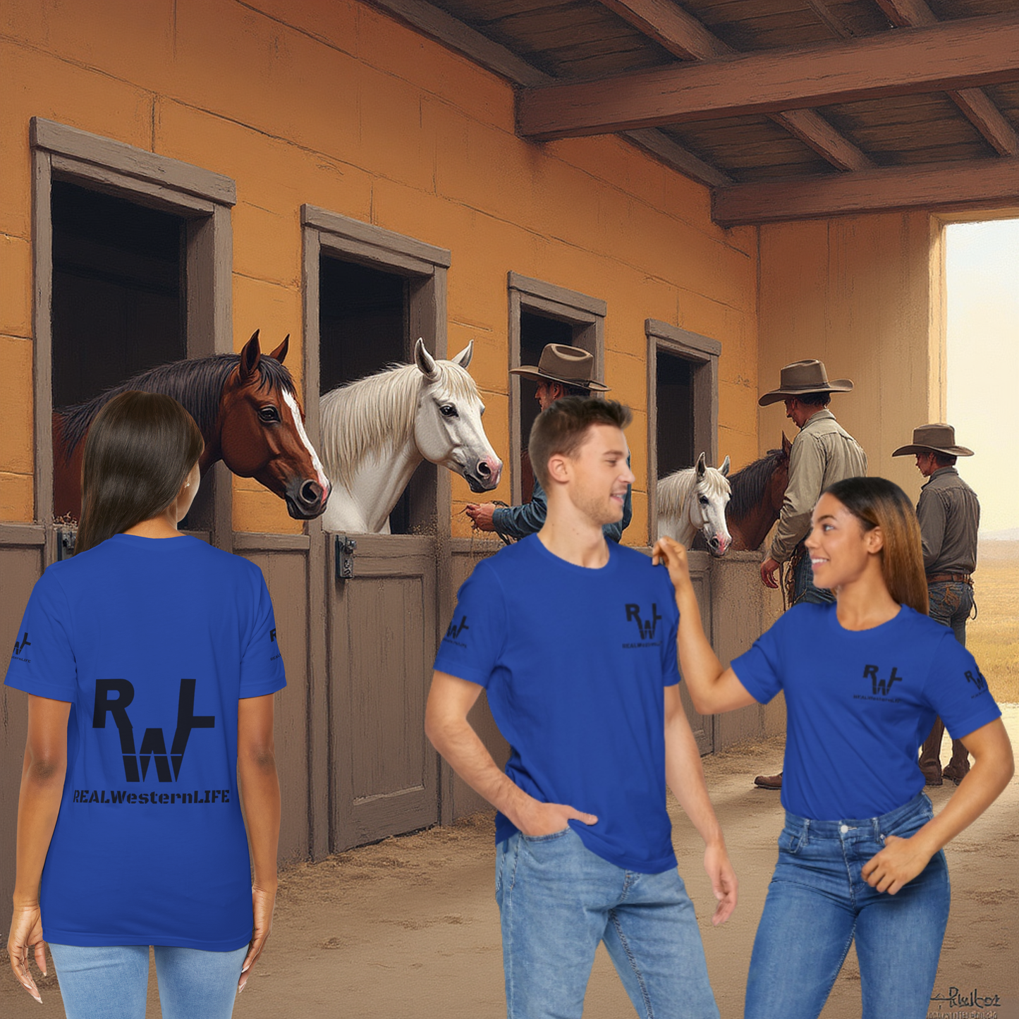 Logo Tee — Customize with your own Brand/Ranch name or wear the Real Western Life Branding - Black Brand