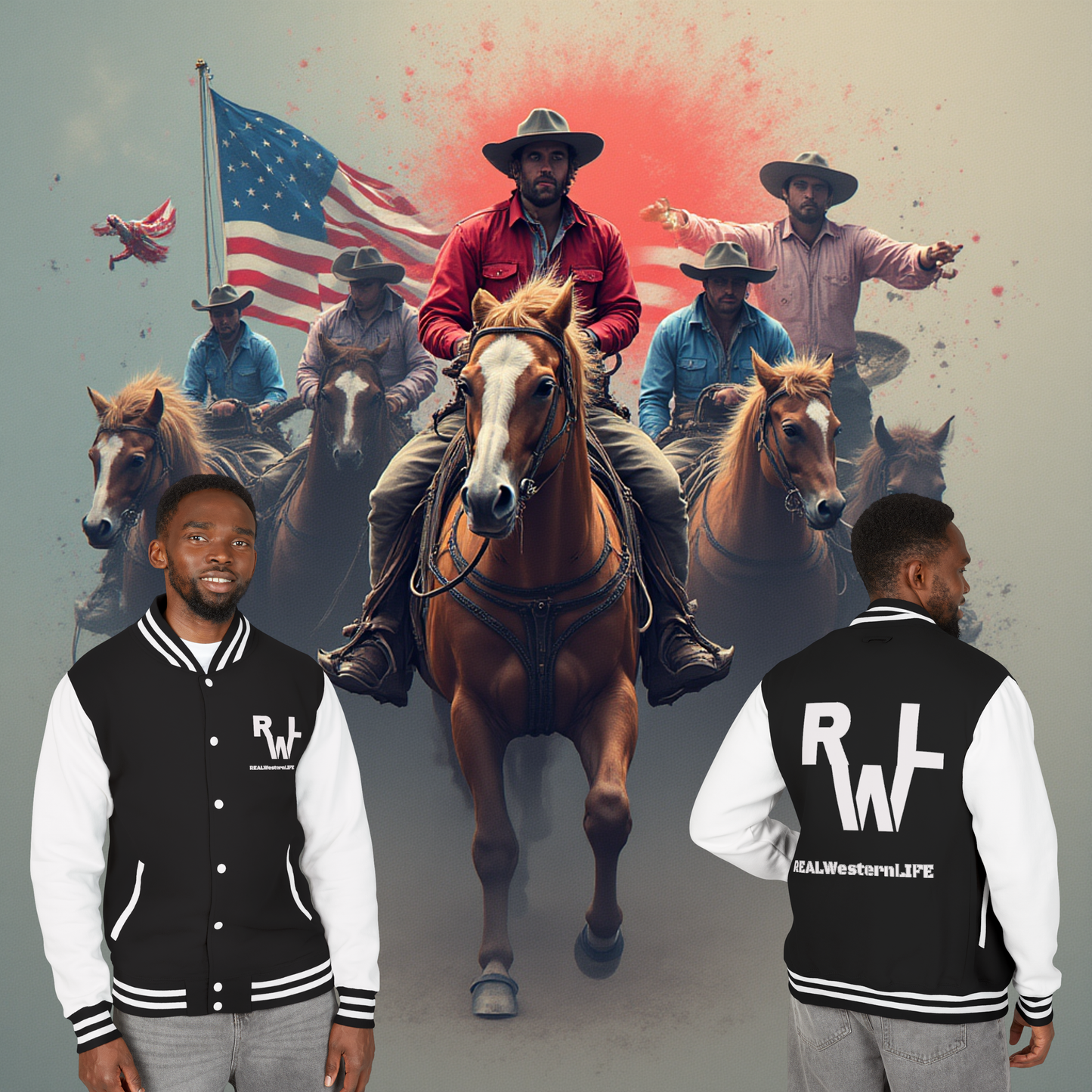 Unisex Heavyweight Letterman Jacket -  Customize with your own Brand/Ranch name or wear with Real Western Life Branding, Size s - 3XL
