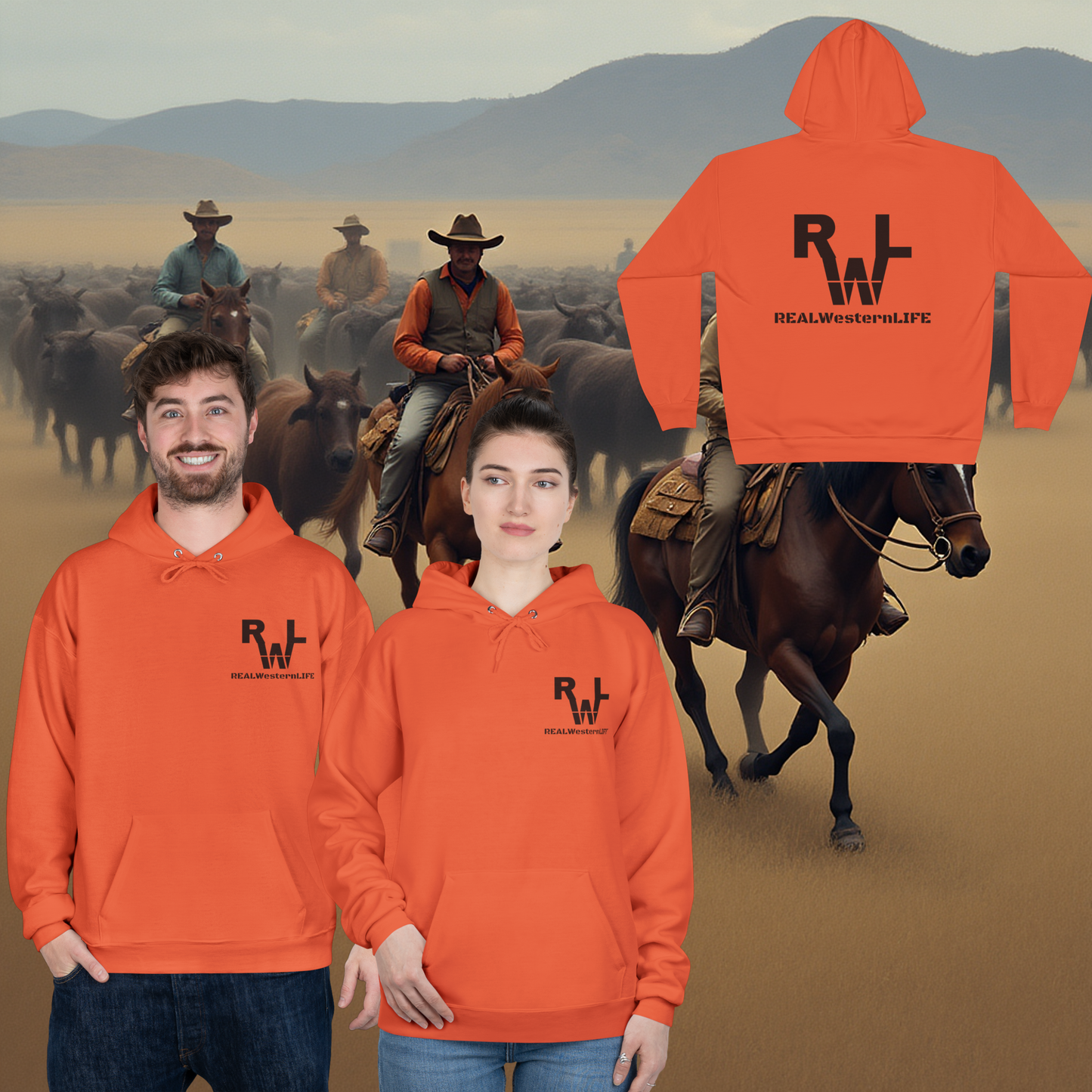 Hooded Sweatshirt, Customize - Black Brand - Sizes S - L