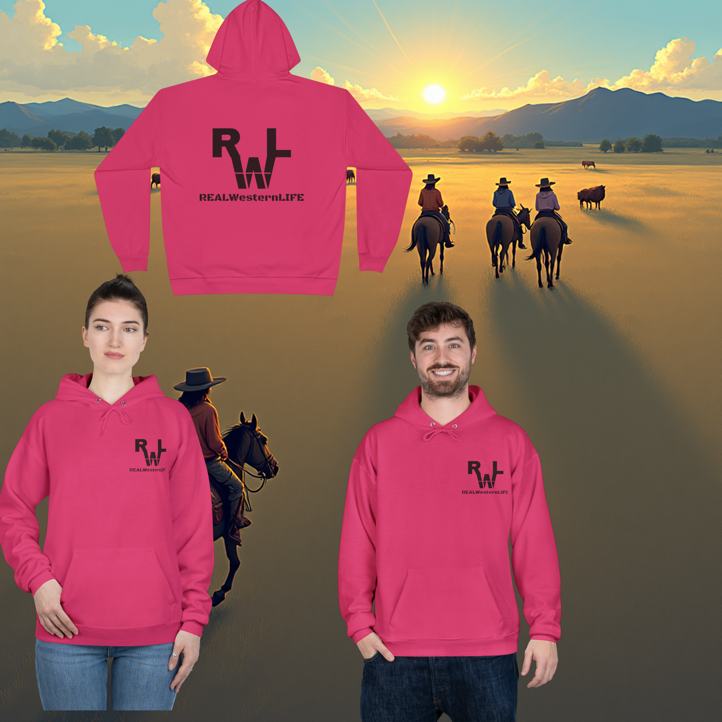 Hooded Sweatshirt, Customize - Black Brand - Sizes S - L