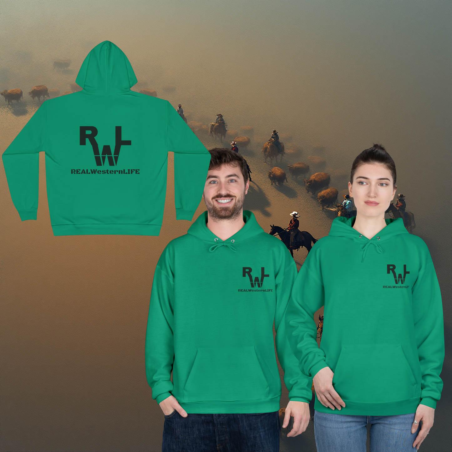 Hooded Sweatshirt, Customize - Black Brand - Sizes S - L