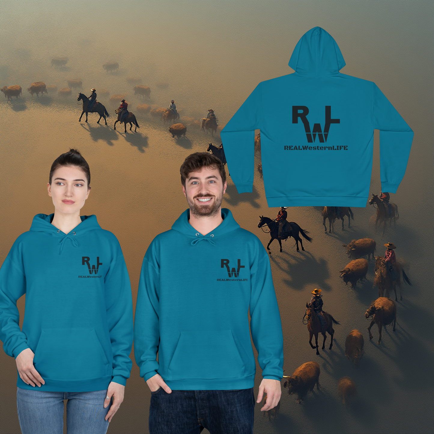 Hooded Sweatshirt, Customize - Black Brand - Sizes S - L