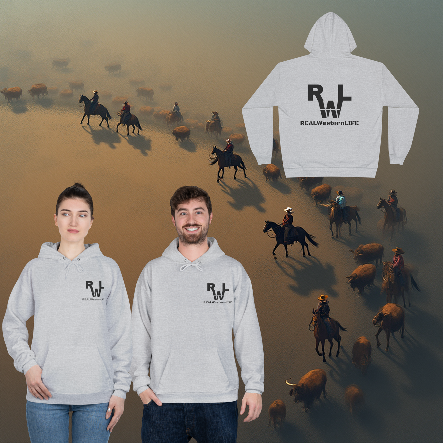 Hooded Sweatshirt, Customize - Black Brand - Sizes S - L