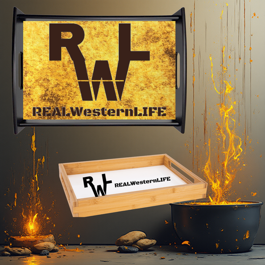 Real Western Life (RWL) - Rustic Large Serving Tray - Customizable with your brand/ranch name or leave it  with the RWL branding!