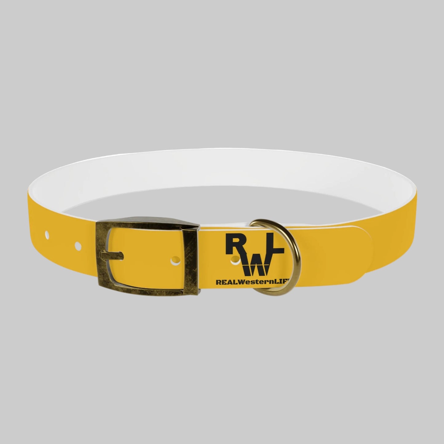 Dog Collar - Yellow - Customizable with your own Ranch/Brand, and Dogs name or leave it with RWL Branding and your dogs name.