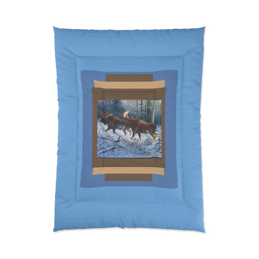 Moose in the Snow – Western Wilderness Comforter
