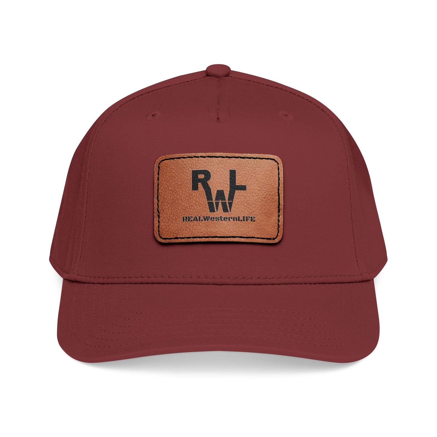Real Western Life -Leather Patch Baseball Cap — Retro Rugged Logo Hat