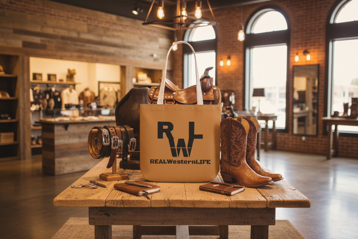 Real Western Life (RWL) - Stylish Canvas Tote Bag customized with your own Brand/Ranch name or leave it with the RWL Branding