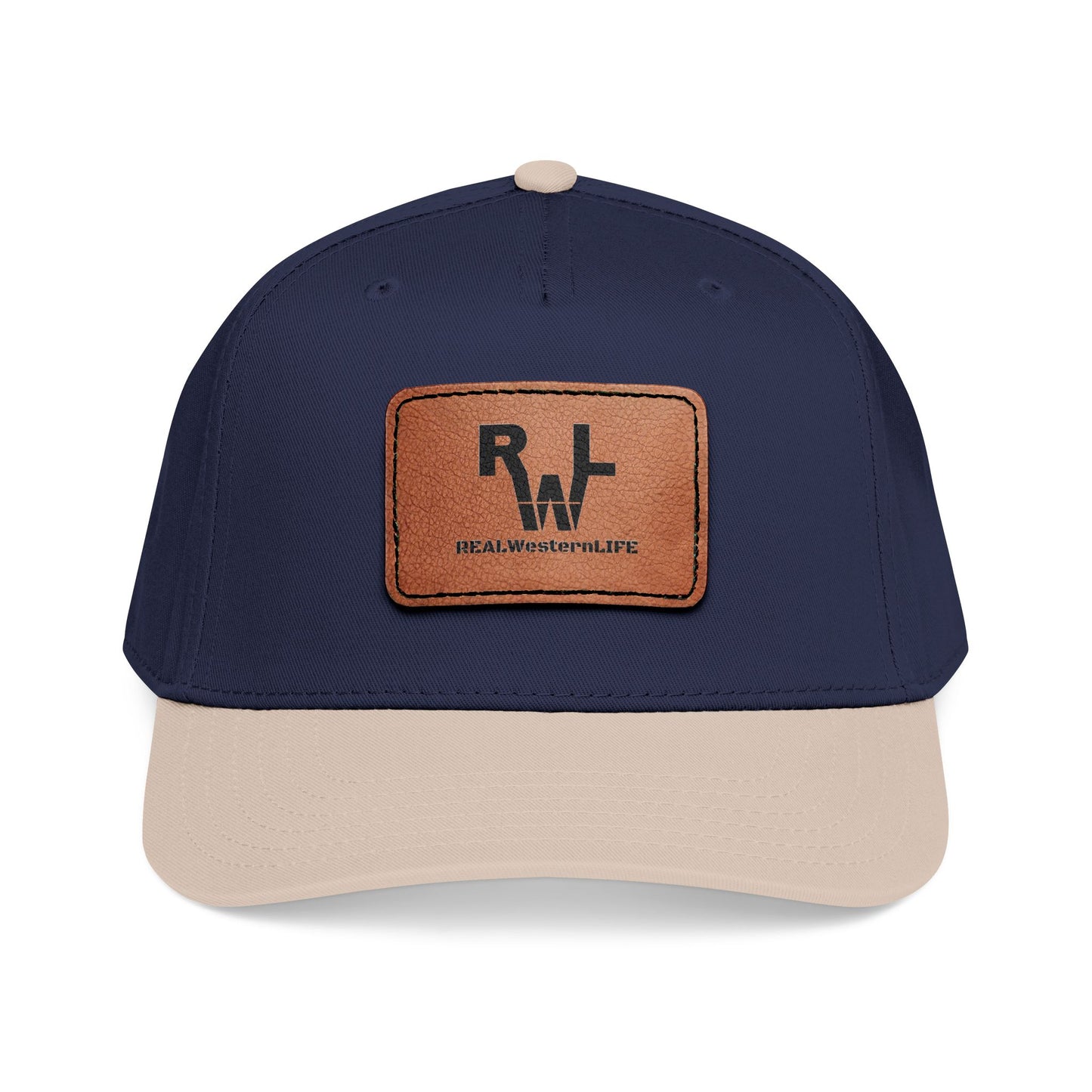 Real Western Life -Leather Patch Baseball Cap — Retro Rugged Logo Hat