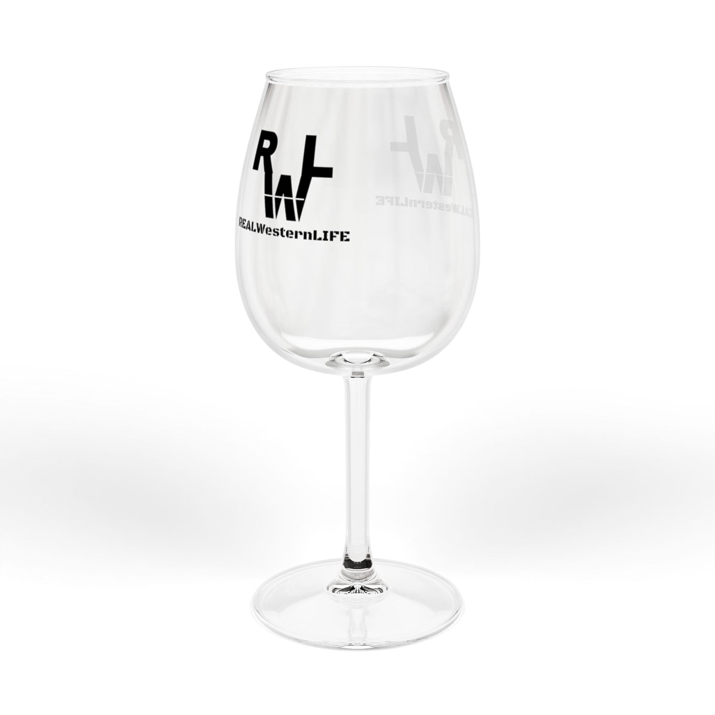 Real Western Life (RWL) Black Brand - 12oz Etched Wine Glass  Stemmed Glassware - Customizable with your brand/ranch name or leave it  with the RWL branding!