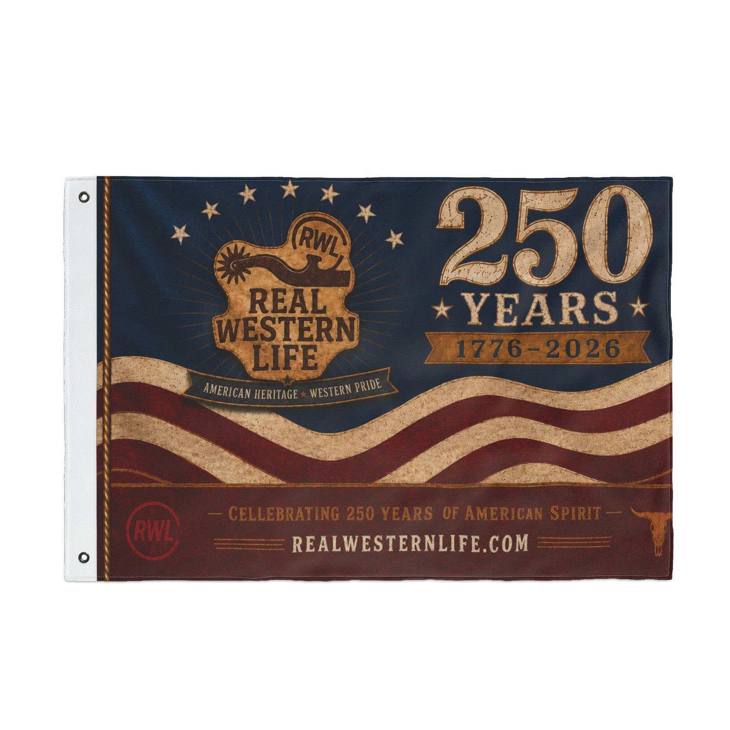 RWL 250 Years Real Western Life Double-Sided Patriotic Flag #2