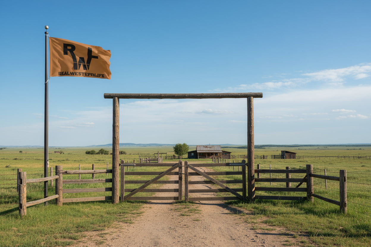Brown Double Sided Flag - Black Brand -  Customizable with your own Brand/Ranch name or leave it with RWL Branding
