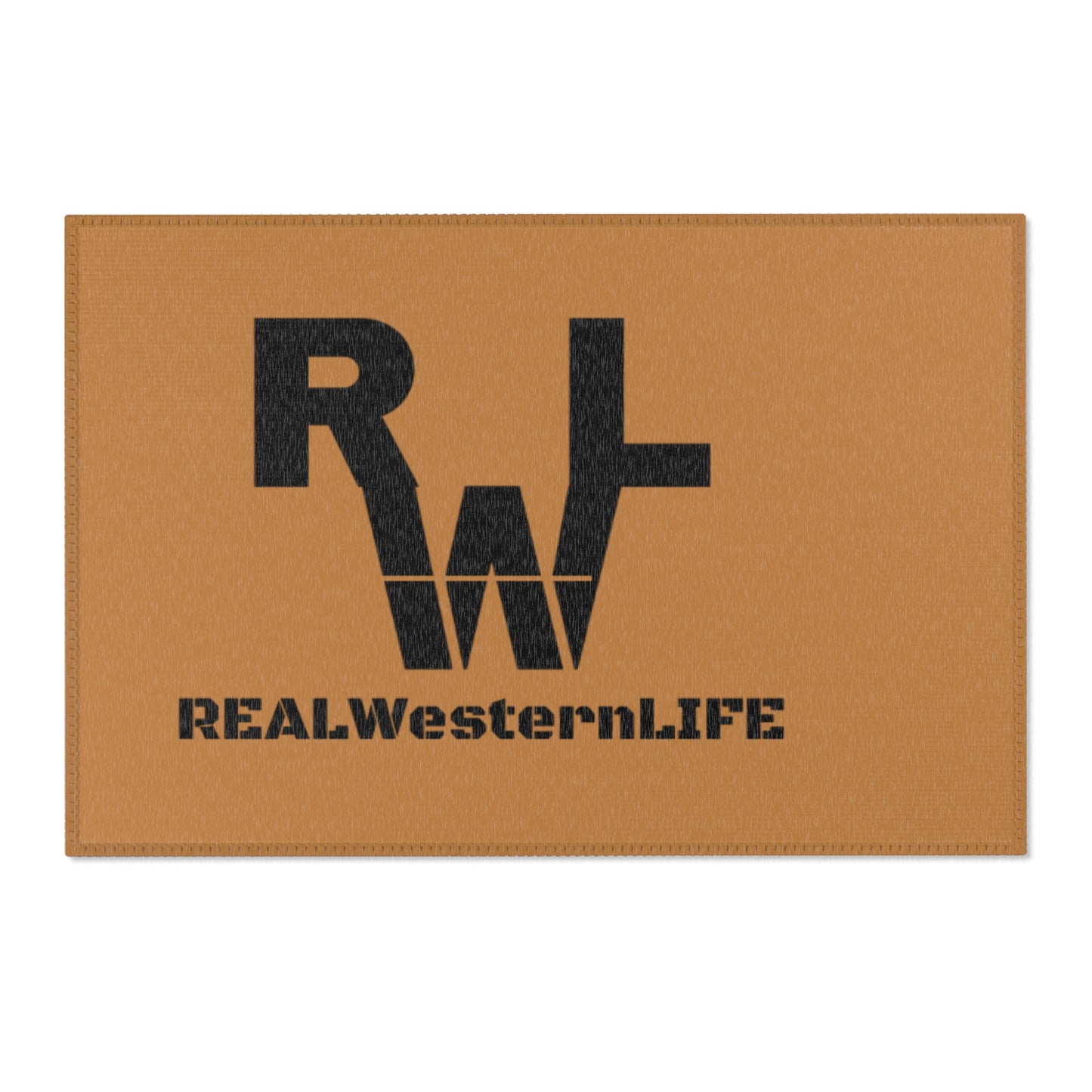 Real Western Life (RWL) Black Brand-  Home Decor Area Rug - Customize with your own Brand/Ranch name or leave it RWL Branding