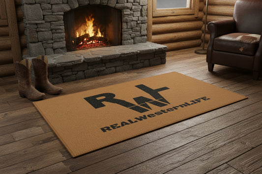 Real Western Life Black Brand-  Home Decor Brown Area Rug - Customize