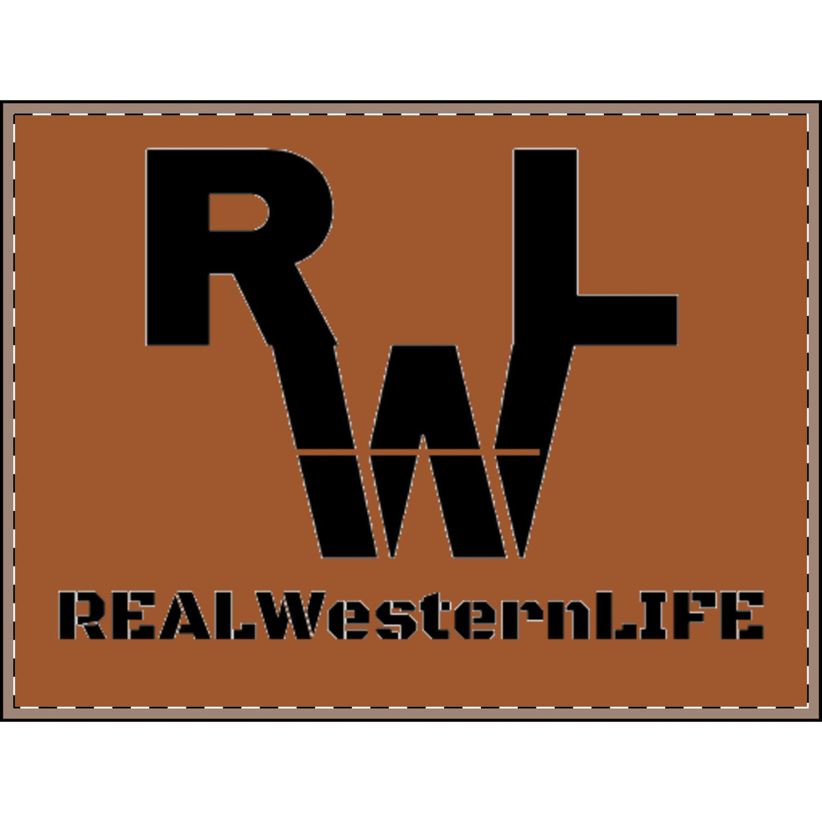Real Western Life - Velveteen Plush Blanket - Rustic Brown Western Logo Throw