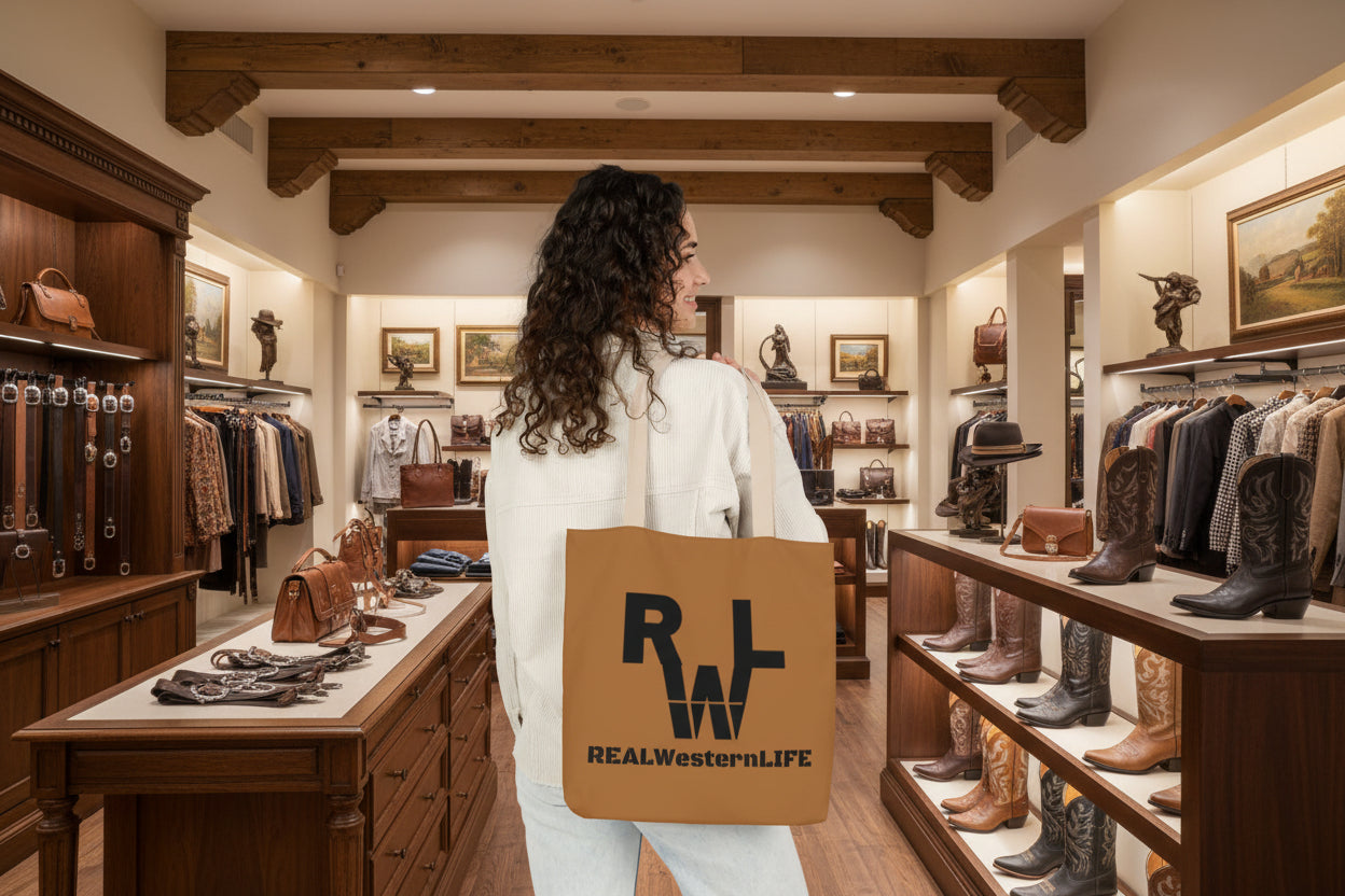 Real Western Life (RWL) - Stylish Canvas Tote Bag customized with your own Brand/Ranch name or leave it with the RWL Branding