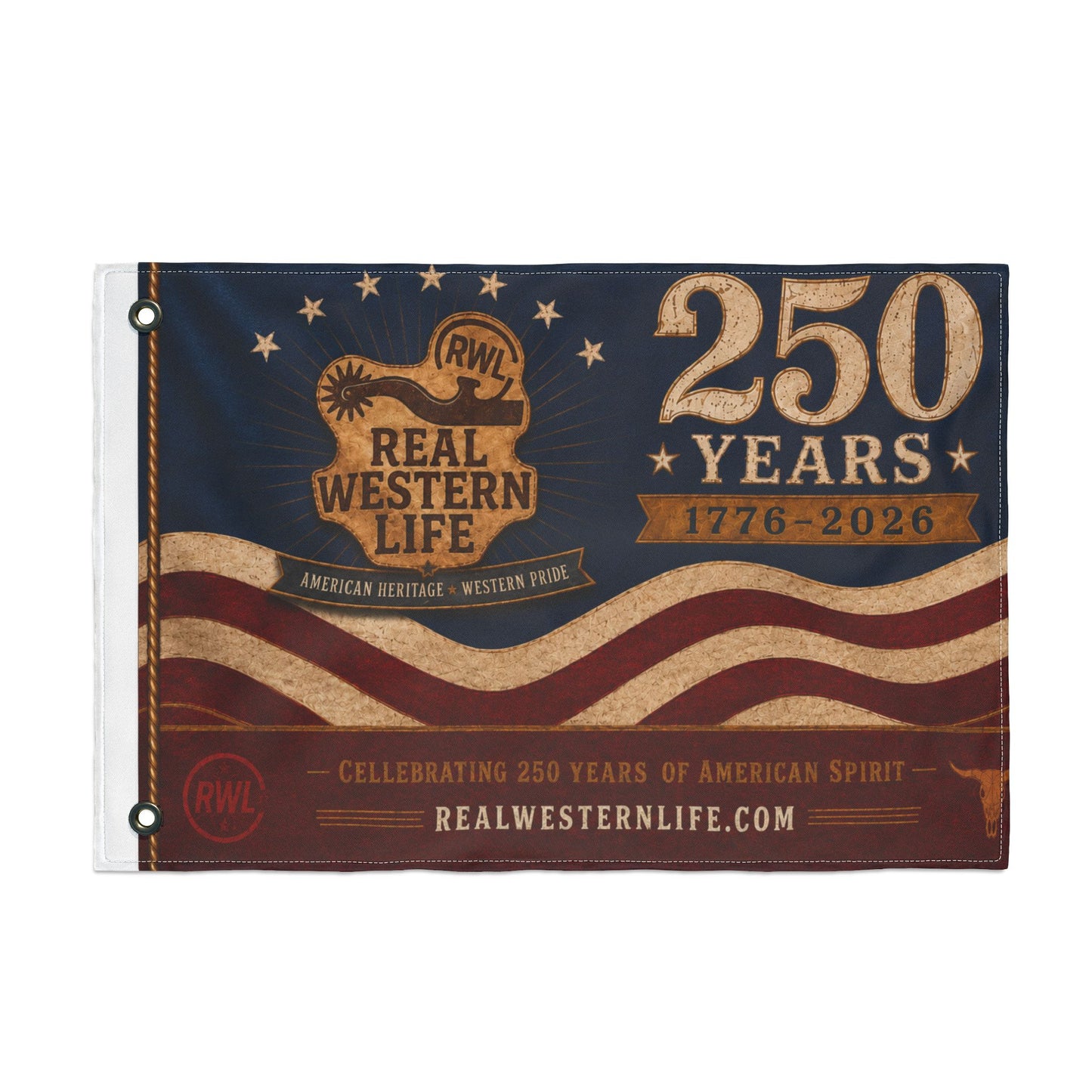 RWL 250 Years Real Western Life Double-Sided Patriotic Flag #2